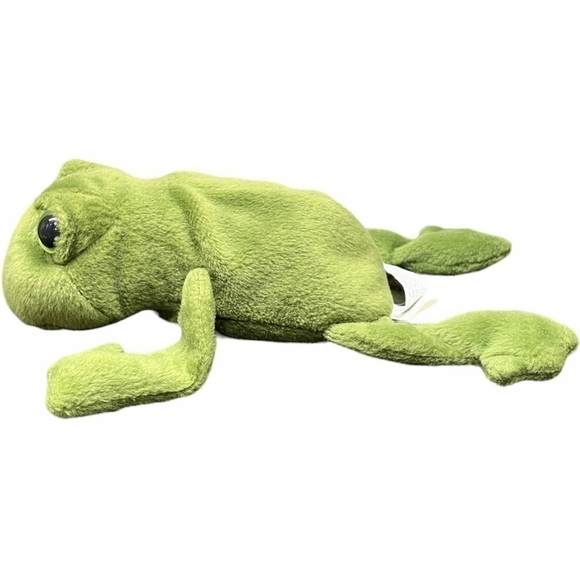 VINTAGE Ganz Franky Frog 9” Plush Stuffed Animal 1996 CH1604 Green Beanbag Soft - Picture 4 of 14